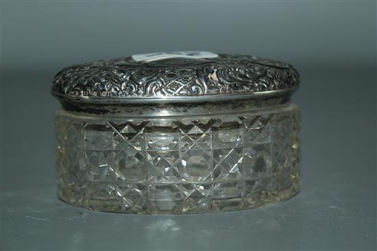 Victorian silver topped pin box